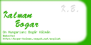 kalman bogar business card