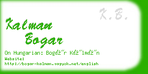 kalman bogar business card